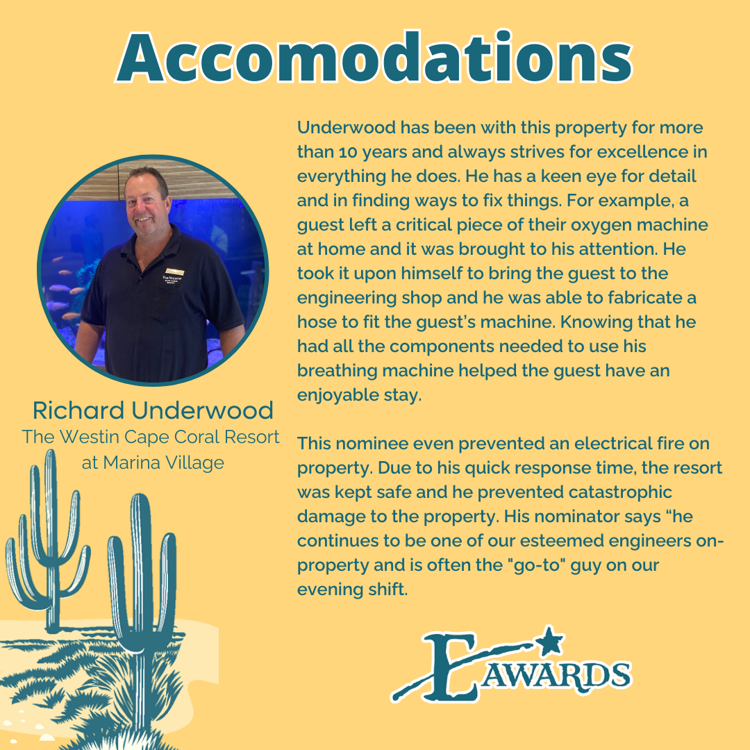 Accommodations Winner - Richard Underwood